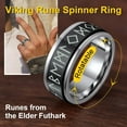 thumbnail image 3 of ORUYROP Can Engrave Viking Rune Spinner Rings for Men/Women, Size #7-#14 Chain Link Fidget Ring, Stainless Steel/Gold Plated/Black-Send Gift Box, 3 of 7