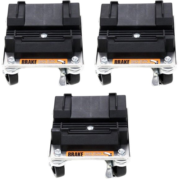 Push Industries 102.403 - 3Pack - Plow Pusher Storage Dolly Set for ATV/UTV Snow Plow Blade – Heavy-Duty 6061-T6 Aluminum, 1,050 lb Capacity