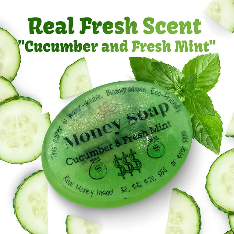  Money soap cucumber melon scented 4 oz square soap all have  price inside : Handmade Products