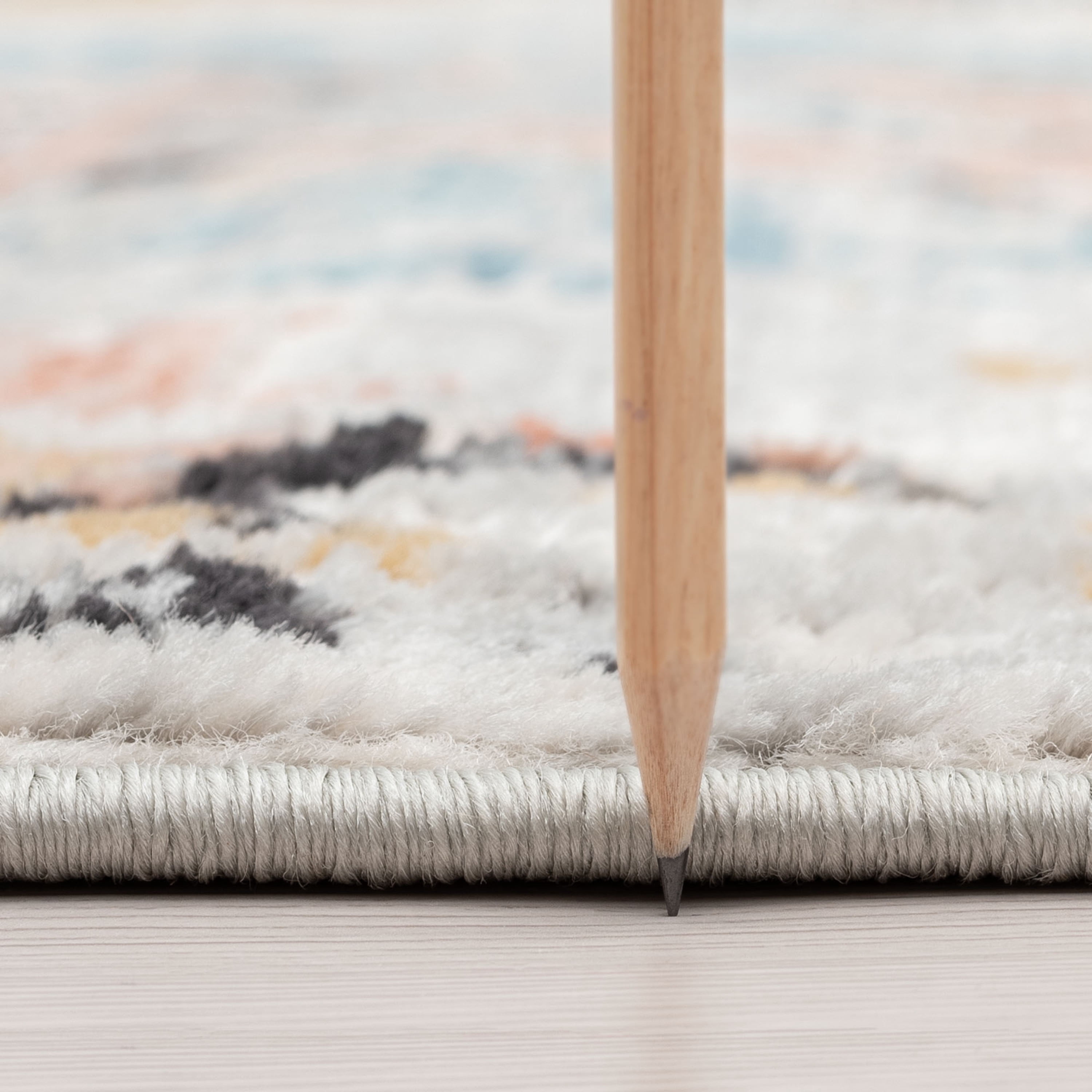 Anabel Traditional 8' x 10' Aqua and Peach Polypropylene & Polyester Indoor Area Rug