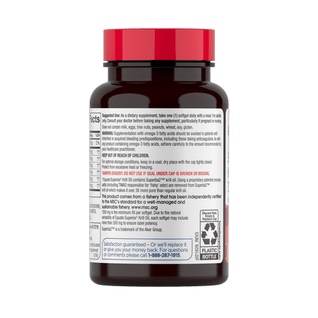 Equate Krill Oil Dietary Supplement, 350 mg, 65 count