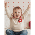 thumbnail image 4 of BemeyourBBs Toddler Baby Boy Girl Valentine Outfit Jesus Love Me Sweatshirt Fall Winter Spring Baby Christening Clothes Long Sleeve Plaid Lapel Quarter Zip Pullover Letter Heart Embroidery Tops, 4 of 9