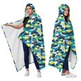 thumbnail image 2 of Wearable Blanket,Blue Dinosaurs Camouflage Pattern Hooded Wearable Flannel Blanket for Adults & Teens,Winter Poncho Shawl Wrap Cape Cozy Anti-Pill,50"x60", 2 of 5