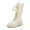 Beige, variant on lsirc Girls Lace-Up Combat Boots with Side Zipper & Cute Bow, Knee-High Lug Sole Boots, Beige, US10.5(4-4.5Years)