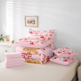 thumbnail image 6 of Homewish Happy Christmas 7 Pieces Bedding Comforter Set,Cute Santa Claus Full Bedding Set,Sweet Candy Cnae Fitted Sheet Flat Sheet For Girl Kids,Breathable Home Decor Reversible, 6 of 8