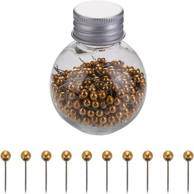 MesaSe 600Pcs Sewing Pins Straight Pin 0.63in Quilting Pins Small Straight Sewing Pins with 4mm Ball Head for Decorating Dressmaking and Sewing Project(Black)