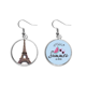 thumbnail image 1 of Paris Eiffel Tower en Francia Pendientes de sandía verano lóbulo desgaste Unbranded M, 1 of 3