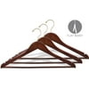 International Hanger Walnut Wood Suit Hanger with Solid Wooden Bar, 25 Pack