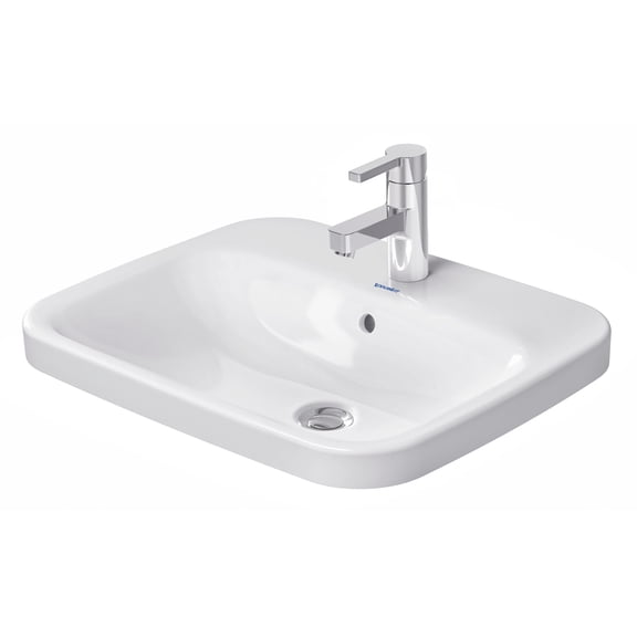 Duravit 037456-1Hole Durastyle 22" Rectangular Ceramic Drop In Bathroom Sink - White