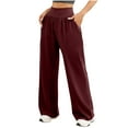 thumbnail image 2 of TMOYZQ Womens Wide Leg Yoga Pants Loose Fit High Waisted Comfy Tummy Control Sweatpants for Workout Running Athletic with Pockets on Clearance, 2 of 8