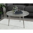 thumbnail image 6 of Kate and Laurel Alessia Modern Round Metal Coffee Table, 25 x 25 x 15, Silver, Sand Cast Aluminum Coffee Table with Raised Deckled Edge for Storage and Display, 6 of 7
