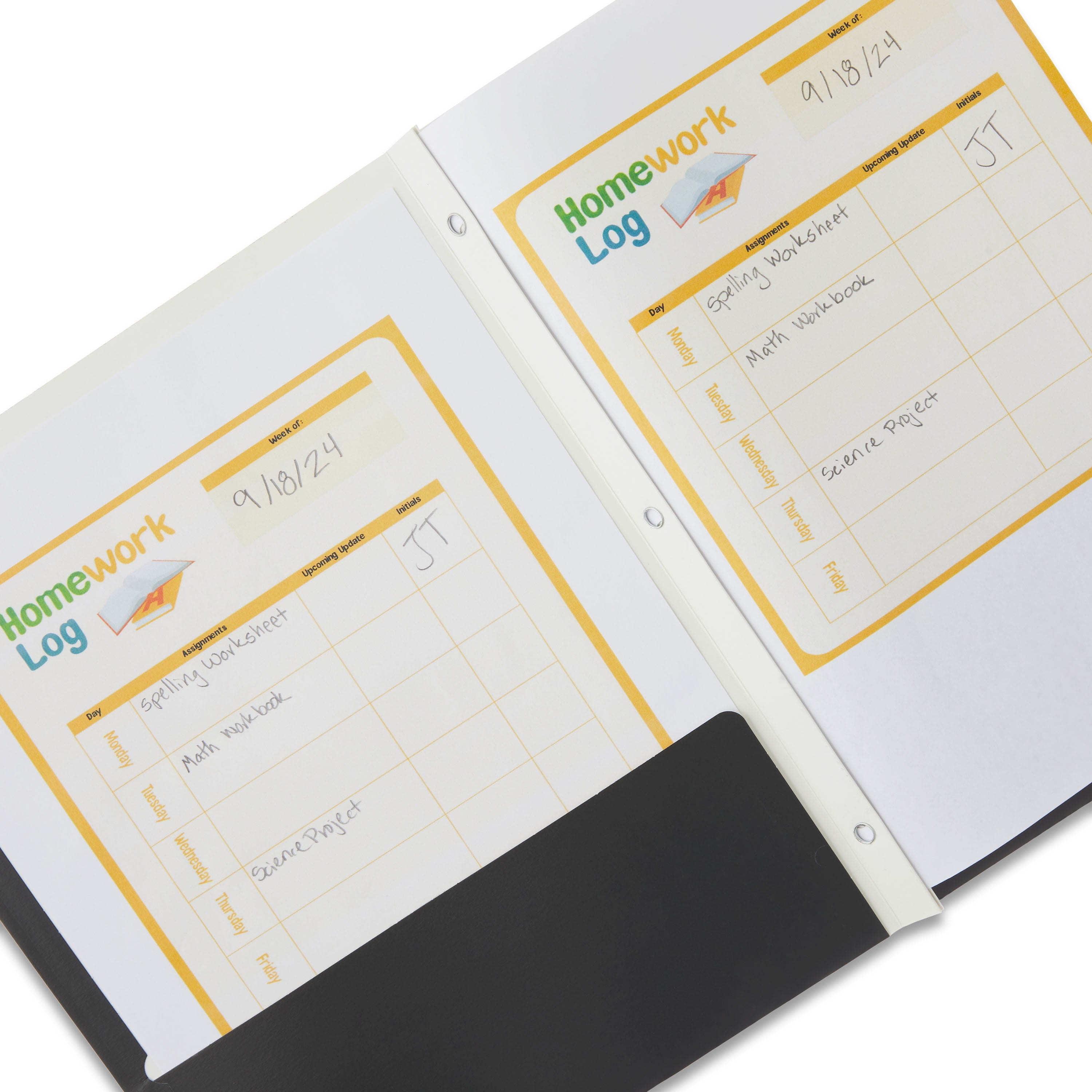 Pen+Gear Letter Size 3-Prong Paper Folder, Black