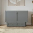 thumbnail image 6 of AFI Monroe Full Solid Wood Murphy Bed Chest with 6" Mattress, Drawer & Charger, Grey, 6 of 22