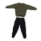 thumbnail image 3 of Conjunto de sudadera y pantalón casual a escala 1/6, disfraz para hombre de 12 pulgadas verde, 3 of 9
