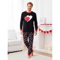 thumbnail image 1 of Argulvti Valentines Day Matching Family Pajamas Set Stylish Love Heart Pattern Family Matching Outfits, 1 of 9