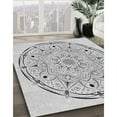 thumbnail image 3 of Ahgly Company Machine Washable Indoor Round Transitional Platinum Gray Area Rugs, 5' Round, 3 of 7