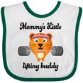thumbnail image 3 of Inktastic Weightlifting Mommys Little Lifting Buddy Boys or Girls Baby Bib, 3 of 4