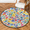 Multicolour 4, variant on CURLYOOT Round Rug 3ft Vintage Wine Glass Retro Area Rug, Washable Circle Mat Non Slip Floor Carpet Mat, Soft Indoor Rugs for Entryway Living Room Dining Room Bedroom
