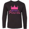 thumbnail image 3 of Inktastic Birthday Princess, Crown, Stars - Pink Purple Long Sleeve Youth T-Shirt, 3 of 5