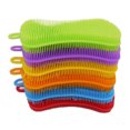 thumbnail image 1 of Silicone Sponges Dish Scrubber Kitchen Wash Heat-Resistant Non-Stick Cleaning Brush Random Color, 1 of 8