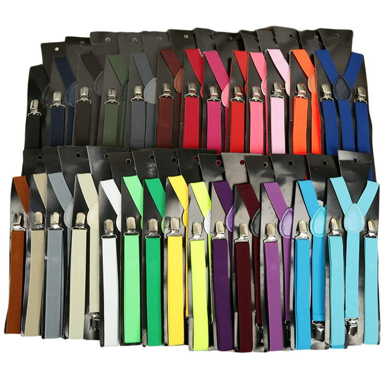  Men's Unisex Clip-on Braces Elastic Glitter Rainbow Suspender  Y-shape Ajustable : Clothing, Shoes & Jewelry