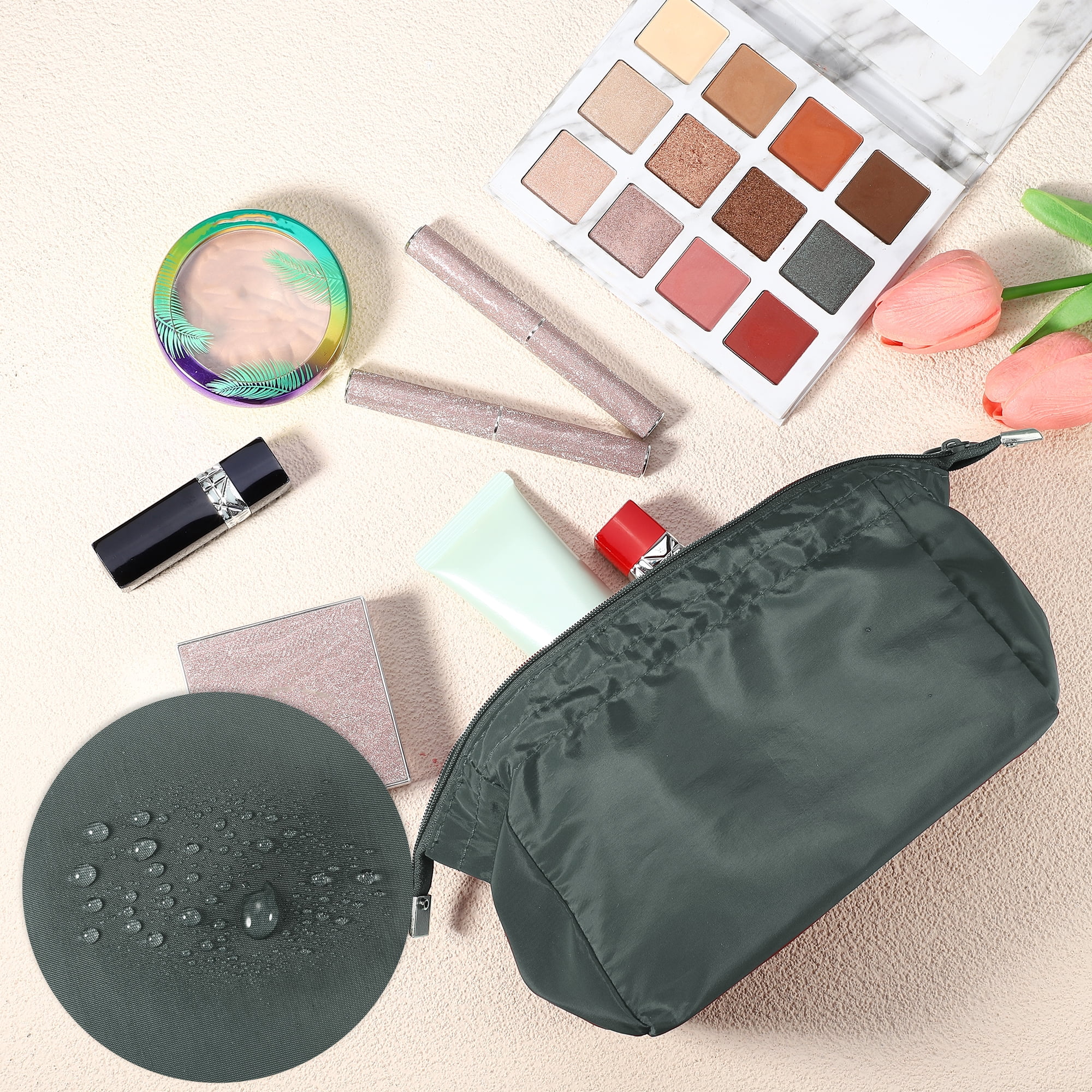 Unique Bargains Women Durable Makeup Bag for Business Travel Vacation Wedding Gym Gray