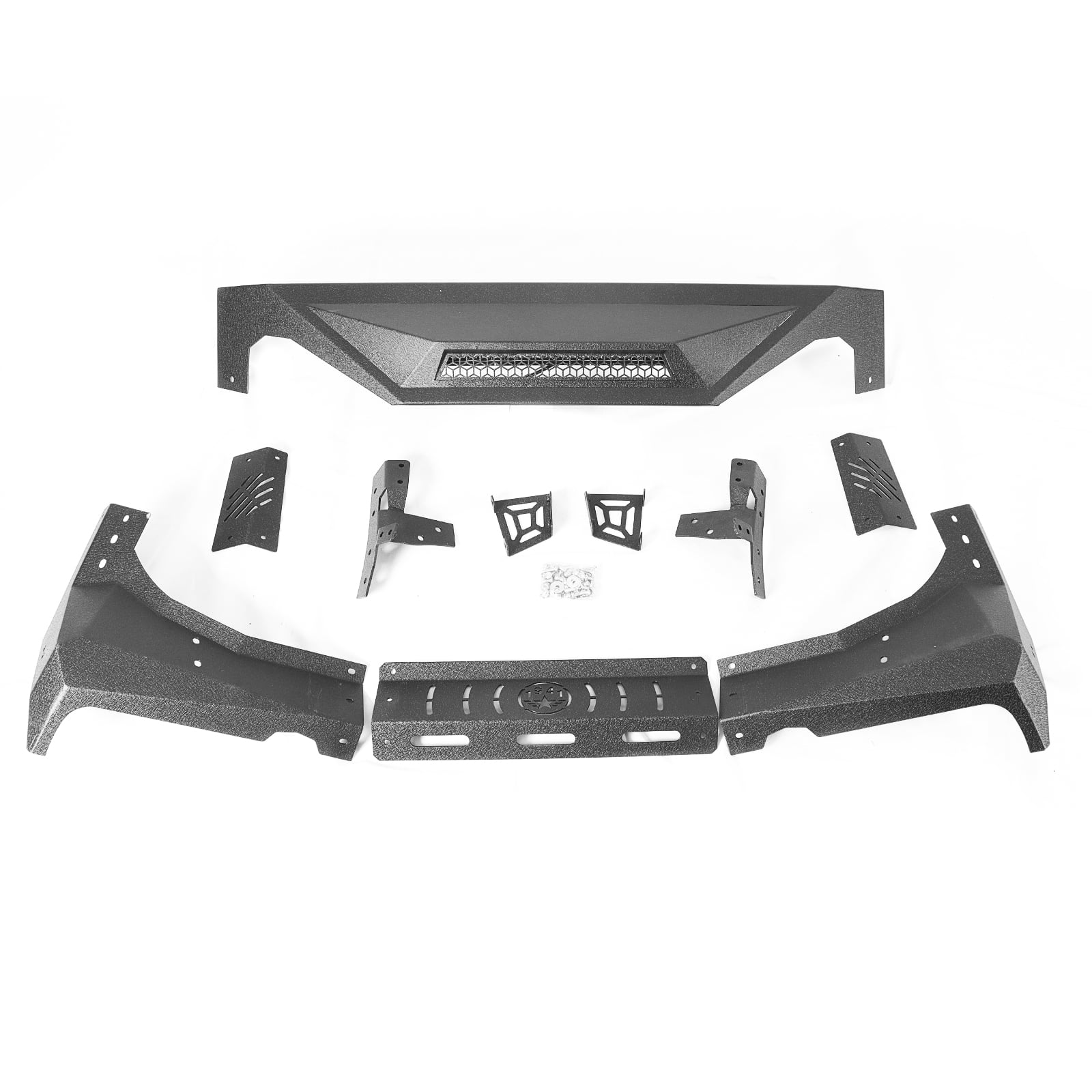 TOKMOWIN Madmax Windshield Frame Cover Armor Compatible with 2007-2018 Jeep Wrangler JK & Unlimited 2/4 Door,Sun Visor Cover with 100W LED Lights