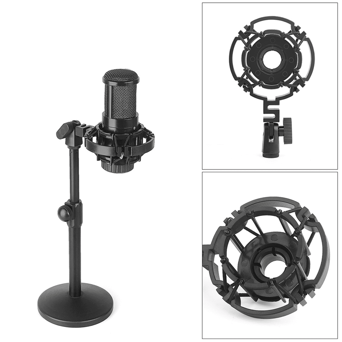 2X Spider Microphone Shock Mount Condenser Microphones Universal Shockmount Stand Microphone Mount,2 x Microphone shock mount,Black
