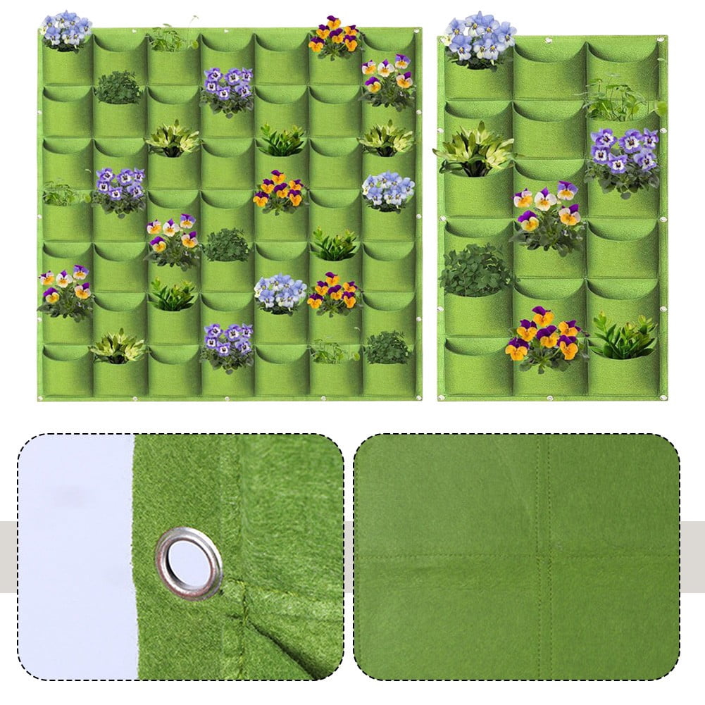 Whatever You Like-Vertical Felt Grow Bags Wall Mounted Planter Multi-Pocket Garden Hanging Planters for Indoor Outdoor Plants Flowers Vegetables Green"}