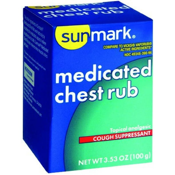sunmark Medicated Chest Rub 4.8 1.2 2.6 Strength, 3.5 ounces, 1
