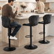 thumbnail image 4 of Sillas de Bar y Barra de Cocina de Acabado Moderno con Respaldo y Reposapies de Altura Ajustable - Bancos Giratorios para Bar con Asiento Acolchado Diseño Elegante, 4 of 6