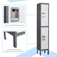 thumbnail image 5 of STANI 2-Tier Metal Locker Steel Employees Lockers for Office, Metal Storage Locker Cabinet with Louvers, 2 Door Locker for Employee Gym, Home, School, 5 of 7