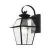 Livex Lighting Westover 1-Light Brass Outdoor Wall Lantern in Black