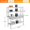 thumbnail image 3 of 60" × 24" /72" × 24"Stainless Steel Table with Overshelves, Work Table with Shelf & 3 Drawers, Metal Table Prep Table for Home Kitchen Restaurant Garage Warehouse, 3 of 6