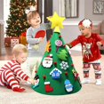 thumbnail image 2 of OurWarm DIY Felt Christmas Tree Snowman with Ornaments Fake Christmas Tree Kids Toys Christmas Party Decoration New Year 2019, 2 of 4