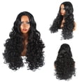 thumbnail image 5 of Beauty Clearance Under $10 Chemical Fiber Wig Black Long Hair Small Curly Head Cover Matte High-Temperature Silk Black, 5 of 9