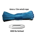 thumbnail image 4 of 6MM*15M 4000LBS Fairlead Synthetic Winch Rope/Cable For ATV UTV Offroad Recovery ,Easy to Use, 4 of 5