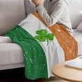 thumbnail image 3 of St. Patrick's Day Blanket Soft Cozy Warm Throw Blanket for Couch, Plush Fuzzy Flannel Fleece Blankets for Sofa, Spring Lucky Shamrock Grass Flag Bed Blankets Lightweight Gifts for Women, 40"x50", 3 of 9