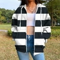 thumbnail image 3 of Zip Up Hoodie for Womens Pullover Fashion Plus Size Solid Color Blocked Striped Printed Pocket Zipper Long Sleeved Hooded Sweatshirt Coat Outwear, 3 of 7