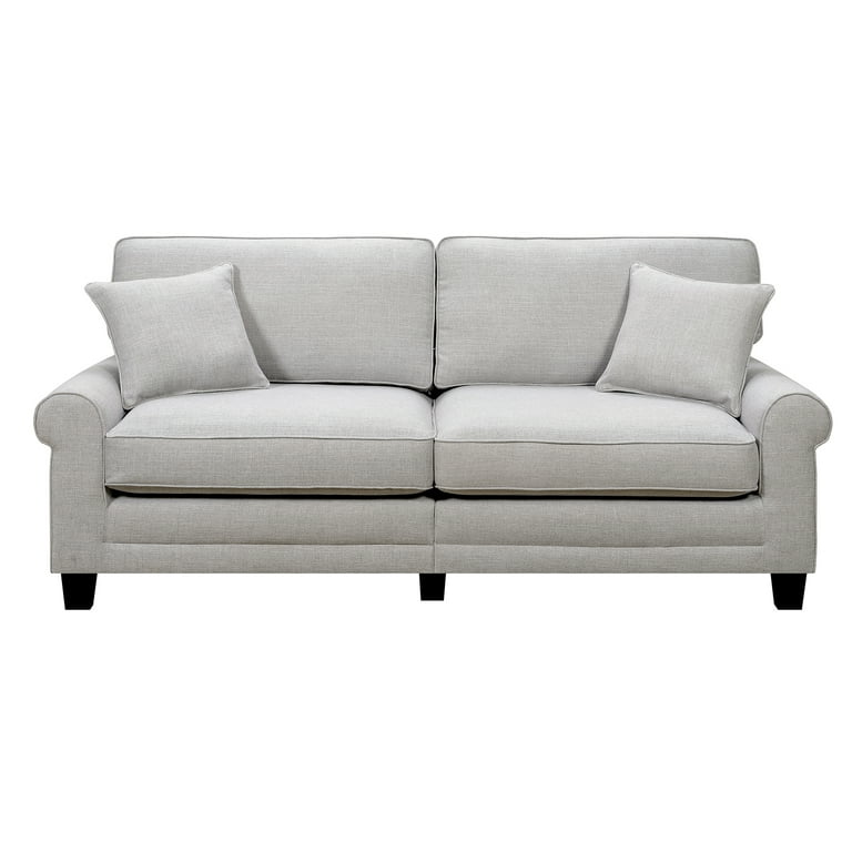 Serta Copenhagen Traditional Rolled Arm 78 inch Sofa Pebble Gray Fabric