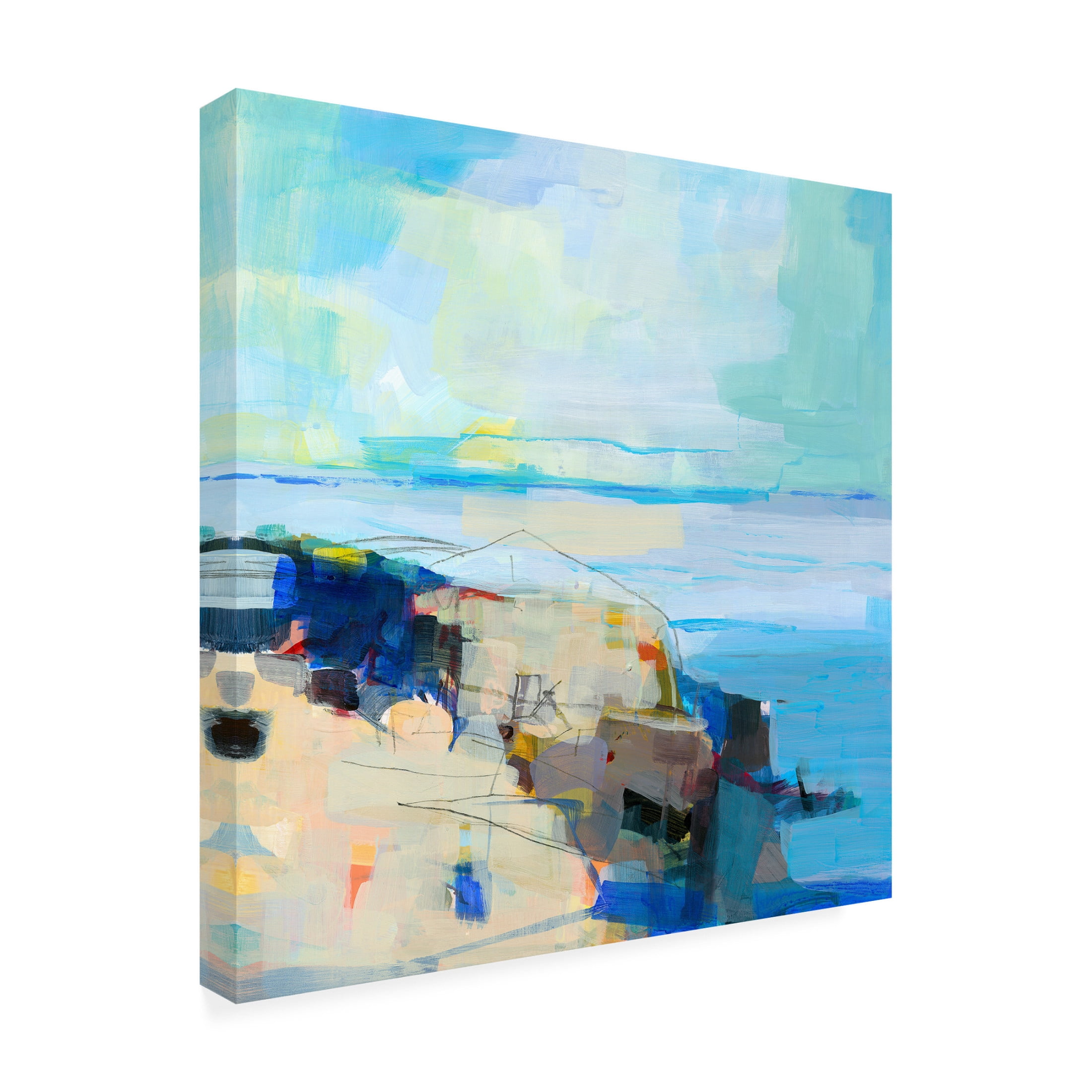 Canvas Wall Art - Kathleen Robbins 'Marginal Way II' Wall Art for Living Room, Bedroom, or Office Décor by Trademark Fine Art - 18 x 18 Inches