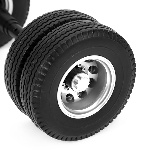 Wchiuoe Non‑Powered Rear Axle Tire 10 Hole Wheel Hub Fit For 1/14 Tractor Trailer,RC Tire For ,RC Tyre