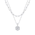 thumbnail image 1 of Kcodviy Collier Hexagonal Initiale 26 Colliers pour Femmes Ensemble pour Femmes Colliers pour Pendentifs Femmes Bijou A Z 26 pour Femmes Initiale Alphabet Colliers Argent Bijoux pour Femmes, 1 of 4