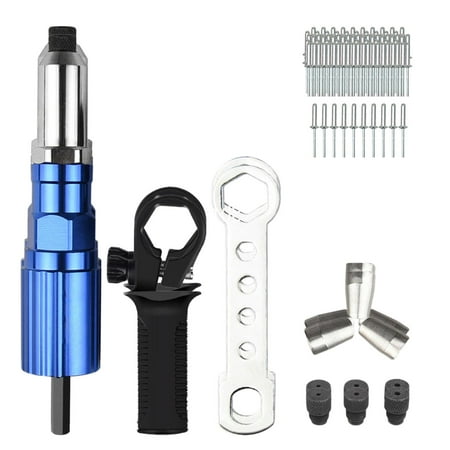 

Electric Rivet Adapter Rivet Insert Nut Upgrade Handy Accessories Attachment Riveting Drill for Sheet Metal Work Pipes Gutter Repair wiht 200 Rivets
