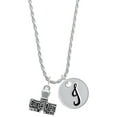thumbnail image 1 of Delight Jewelry Silvertone 3-D ''Carpe Diem'' Stamp Silvertone Script Initial Disc - J - Charm Necklace, 20"+3", 1 of 4