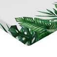 thumbnail image 2 of Ambesonne Palm Leaf Fitted Sheet 2 Pcs Set, Forest Leaves Frame, Twin, Hunter Green, 2 of 3