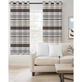 thumbnail image 2 of Khaki Grey Striped Blackout Curtains for Bedroom/Living Room, Thermal Insulated Kitchen Curtains, Farmhouse Stripes Modern Abstract Art Grommet Darkening Window Treatment Drapes 27.5"x39"x2, 2 of 8
