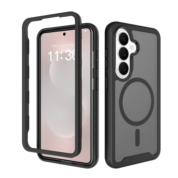 Dteck Magnetic Case for Samsung Galaxy S26  / S26 Plus 6.7", Compatible with MagSafe, Translucent Back with Front Frame Rugged Shockproof Protective Cover,Black