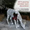thumbnail image 5 of Alpine Corporation 37" x 11" x 28" Light-up Mesh Grazing Reindeer Holiday Outdoor Decor, White, 5 of 14