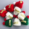 thumbnail image 2 of High Quality!Red Green White Mini Knitted Hat Holiday Candy Stick Topper, 2 of 5